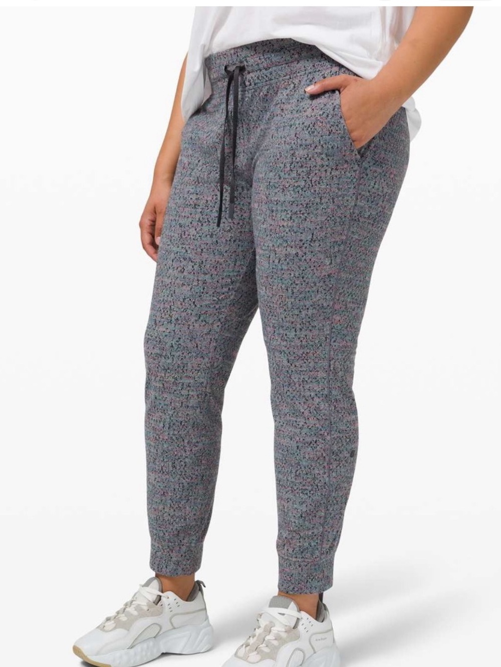 Lululemon Ready to Rulu Joggers Neon Tweed Jacquard HTR Battleship Womens 6